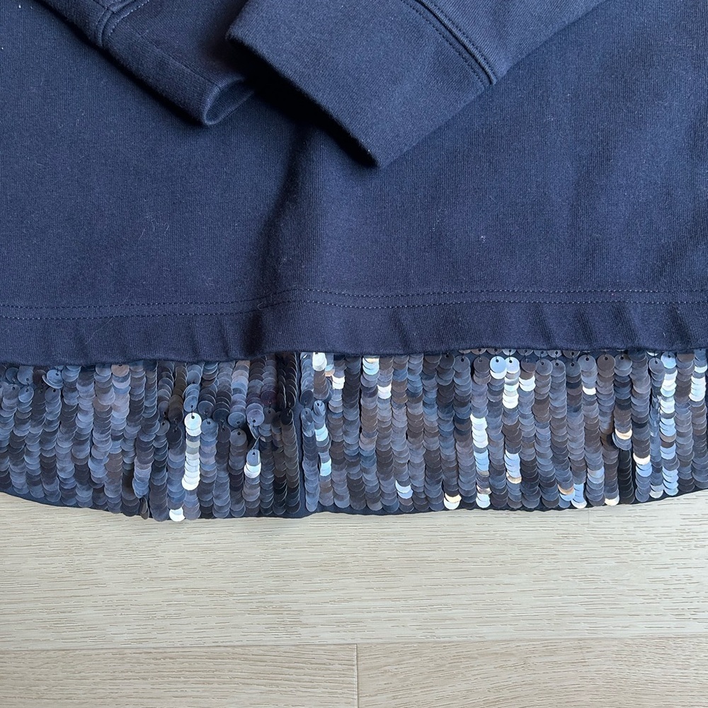 J. Crew sweatshirt with sequin hem 3/4 sleeve - Picture 2 of 4